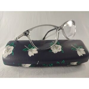 Draper James DJ5027 Grey Crystal Eyeglass Frames Women's‎ 54-16-135 NWT + Case